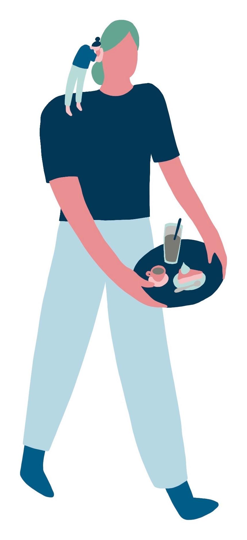 Illustration: Begleitung am Arbeitsplatz, Job Coaching
